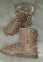 Laarzen - beige - bontgevoerd - met paardjes - maat 31