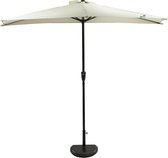 MaxxGarden Balkonparasol - Muurparasol - halfrond - Ø 270 cm - grijs - Set met extra voet