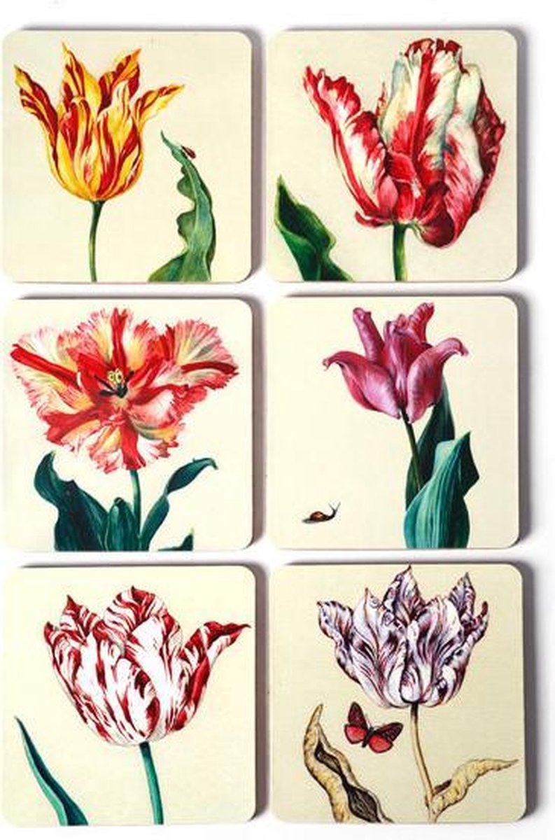 Onderzetters, set van 6, Ksenia tulpen