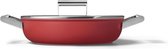Poêle Smeg avec couvercle 28cm Rouge CKFD2811RDM