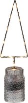 J-Line Kerstboom+Led+Batterij Open Metaal Zwart Small Set van 2 stuks