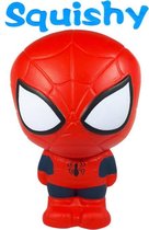 Squishy Figuurtje Marvel Spiderman 15 cm + I love You Sleutelhanger  + Super Mario & Star Wars Sticker | Squishies Sqeezy Squeezy Pop it Fidget | Speelgoed voor kinderen | Stressbal Anti-Stre