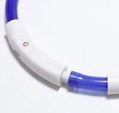 Lichtgevende honden halsband met licht  - LED halsband USB oplaadbaar - 35 cm - blauw