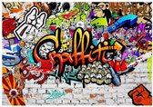Fotobehang - Colorful Graffiti 250x175cm - Vliesbehang