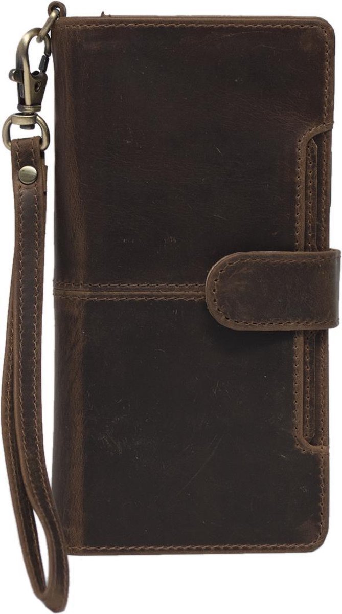 iPhone 7 Hoesje Donkerbruin Leer – Hoesje iPhone 7 Donkerbruin Buffelleer – Leren Smartphone Hoesje