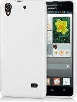 kwmobile telefoonhoesje compatibel met Huawei Ascend G620s - Hoesje voor smartphone in wit - S-Lijn design