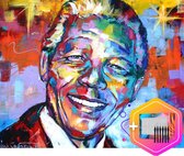 Pcasso ® Nelson Mandela - Schilderen Op Nummer – Incl. 6 Ergonomische Penselen & Geschenkverpakking - Schilderen Op Nummer Volwassenen – Schilderen Op Nummer Dieren – Kleuren Op Nummer – 40x5