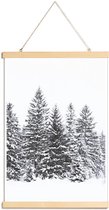 JUNIQE - Posterhanger Zwarte winterbomen -40x60 /Wit & Zwart