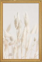 JUNIQE - Poster met houten lijst Dried Flowers Lagurus 2 -20x30 /Grijs