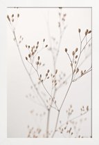 JUNIQE - Poster met houten lijst Wild Flower Natural Beige 1 -13x18