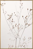 JUNIQE - Poster met kunststof lijst Wild Flower Natural Beige 1 -13x18