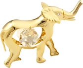 Olifant versierd met Swarovski®-kristallen 24-karaats verguld