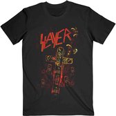 Slayer Heren Tshirt -L- Blood Red Zwart