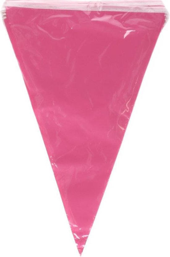vlaggenlijn Roze vlagenlijn ca 10 meter en 20 vlaggen 29 cm hoog 20 cm lang - baby shower