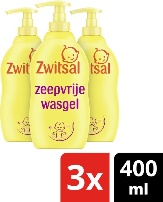 Zwitsal Baby Zeepvrije Wasgel - 3 x 400 ml Voordeelverpakking |