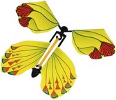 Opdraaiende vlinder, vliegende vlinder geel kindercrea