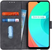 Realme C11 Hoesje Retro Wallet Book Case Zwart