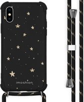 iMoshion Design hoesje met koord voor de iPhone X / Xs - Sterren - Zwart / Goud