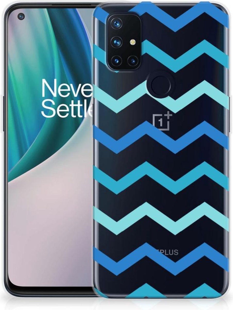 OnePlus Nord N10 5G TPU bumper Zigzag Blauw