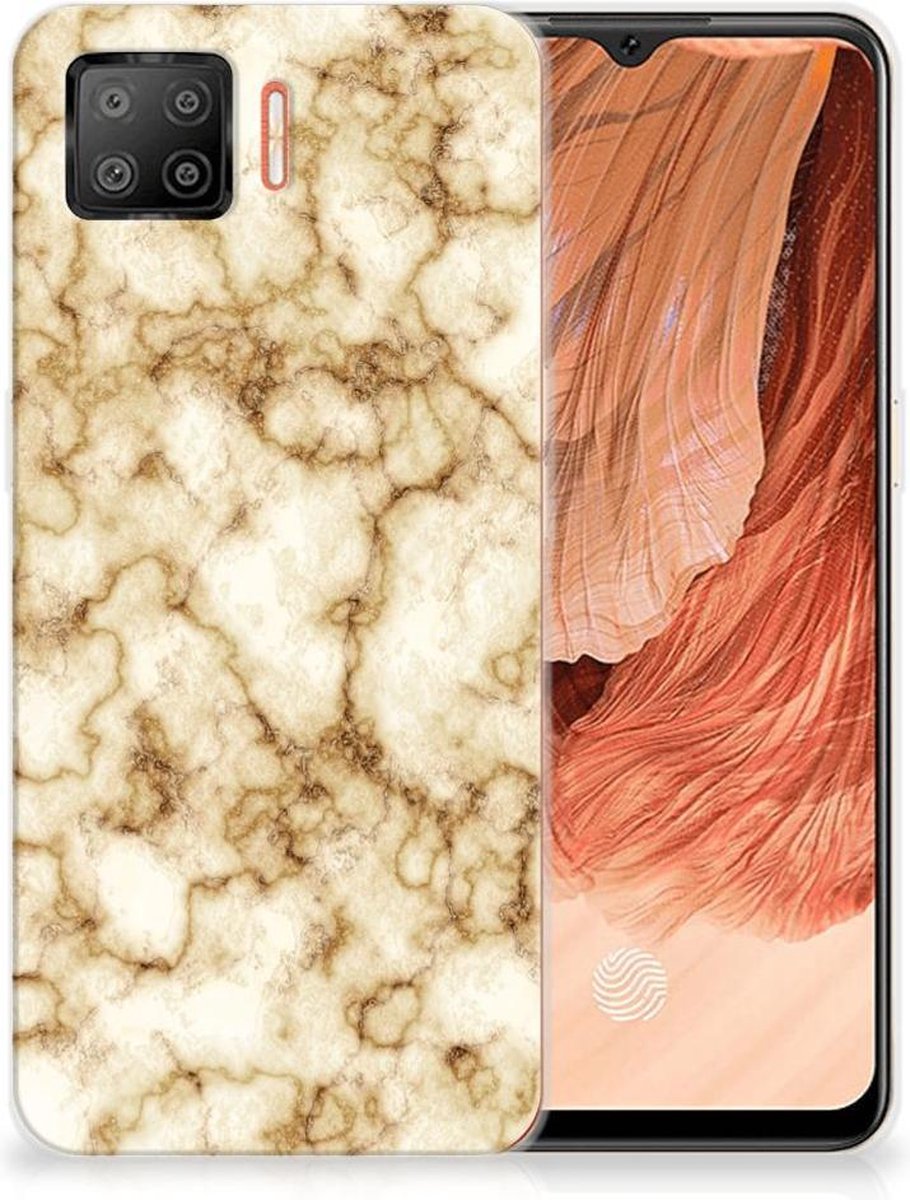 OPPO A73 4G TPU Siliconen Hoesje Marmer Goud