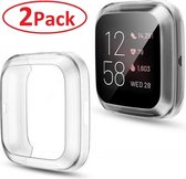 Full Cover Screen Protector Cover Case Bumper Hoesje Geschikt Voor Fitbit Versa 2 / 2 SE - Beschermkap Beschermhoes Screenprotector Beschermer Hoes - Volledige 360 Graden Display &