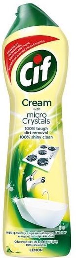Cif Cream Citroen Schuurmiddel - 4 x 500 ml - Voordeelverpakking