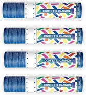 Feestpakket van 8x stuks confetti papier kanonnen kleuren mix 20 cm - Confettikanonnen - Partyshooters - Feestartikelen