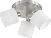 LED Plafondspot - Trinon Torry - E14 Fitting - 3-lichts - Rond - Mat Nikkel - Aluminium