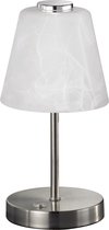 LED Tafellamp - Trinon Emminy - 2W - Warm Wit 3000K - Dimbaar - Rond - Mat Nikkel - Aluminium