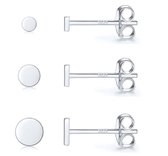 3 Zilver- minimalistische -oorbellen-rondje - 3 x 1 stuks-Charme Bijoux
