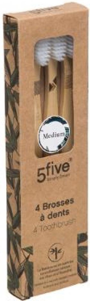 Bamboe Tandenborstel set van 4 stuks - 5Five