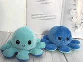 Octopus knuffel - Omkeerbaar Mood Knuffel - Mood Octopus - Zachte knuffel - Pluche - TikTok - Kleur : Lichtblauw/Blauw