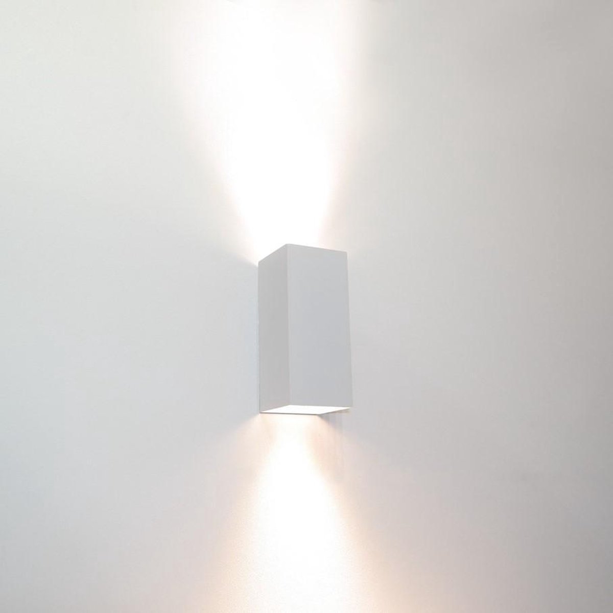 Wandlamp Dante 2 Wit - 6,6x6,6x15,4cm - 2x GU10 LED 4,8W 2700K 355lm - IP20 - Dimbaar > wandlamp wit | wandlamp binnen wit | wandlamp hal wit | wandlamp woonkamer wit | wandlamp slaapkamer wit | led lamp wit | sfeer lamp wit