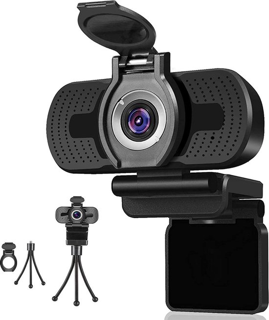 Professionele Webcam Full HD 1080P - GRATIS Privacy Cover & Tripod - Plug &  Play -... | bol.com