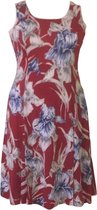 Hoogwaardige Viscose Dames Jurk / Zomerjurk / Dress | Rozen print | Rood - XL/XXL