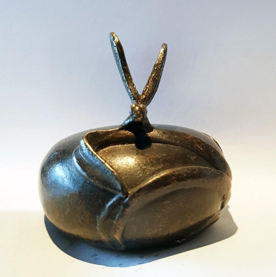 Bronzen Mini Urn met Libelle Dragonfly voor As Deelbewaring Grafdecoratie