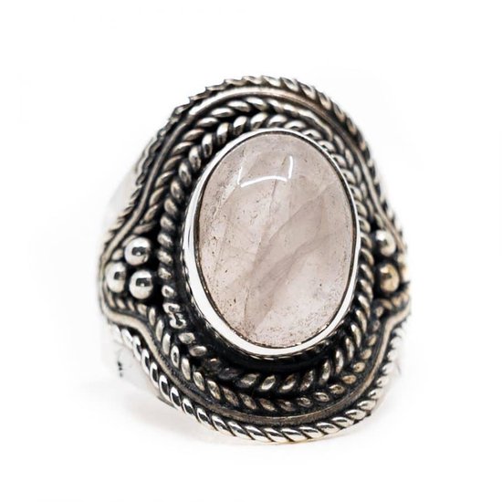 Edelsteen Ring Rozenkwarts 925 Zilver “Elare” (Maat 17)