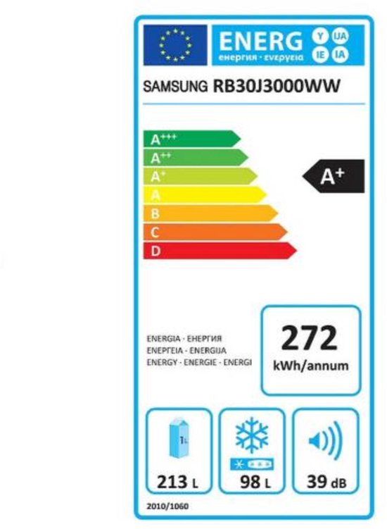 Samsung RB30J3000WW réfrigérateur-congélateur Autoportante 321 L F Blanc |  bol.com