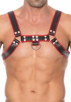 Shots - Ouch! Borst Bulldog Harnas - S/M black,red S/M