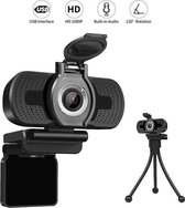 Professionele Webcam Full HD 1920x1080 Pixels Met ingebouwde microfoon + Gratis Webcam Cover & Tripod - Webcam voor PC - Webcams - USB Microfoon - Thuiswerken - Webcam met microfoo
