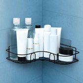 Zelfklevend Doucherek Zwart - Zonder Boren - Douchemandje Badkamer Rekje