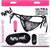 Power Panty Lace Panties, Bullet, & Blindfold Kit - Pink