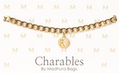 Charables by Madhura Bags Armband Elegance Goud – Waterproof – Hypoallergeen – RVS - Naamletter R