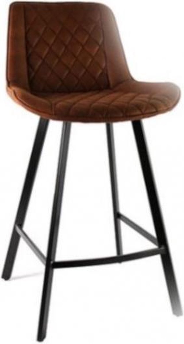 Decostar Barkruk Wido, staal/kunstleer, bruin