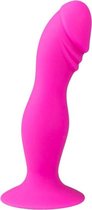 Roze siliconen dildo met zuignap