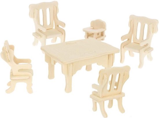 Ferm Living Poppenhuis Meubels Set van 5 Naturel rotan 20x12x8cm
