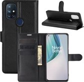 OnePlus Nord N10 hoesje - MobyDefend Kunstleren Wallet Book Case - Zwart - GSM Hoesje - Telefoonhoesje Geschikt Voor: OnePlus Nord N10