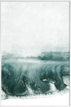 JUNIQE - Poster in kunststof lijst Rainy Day -20x30 /Grijs & Turkoois