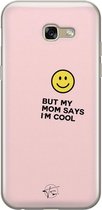 Samsung Galaxy A5 2017 siliconen hoesje - I'm cool quote - Soft Case Telefoonhoesje - Roze - Tekst