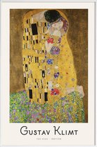 JUNIQE - Poster in kunststof lijst Klimt - The Kiss -40x60 /Geel